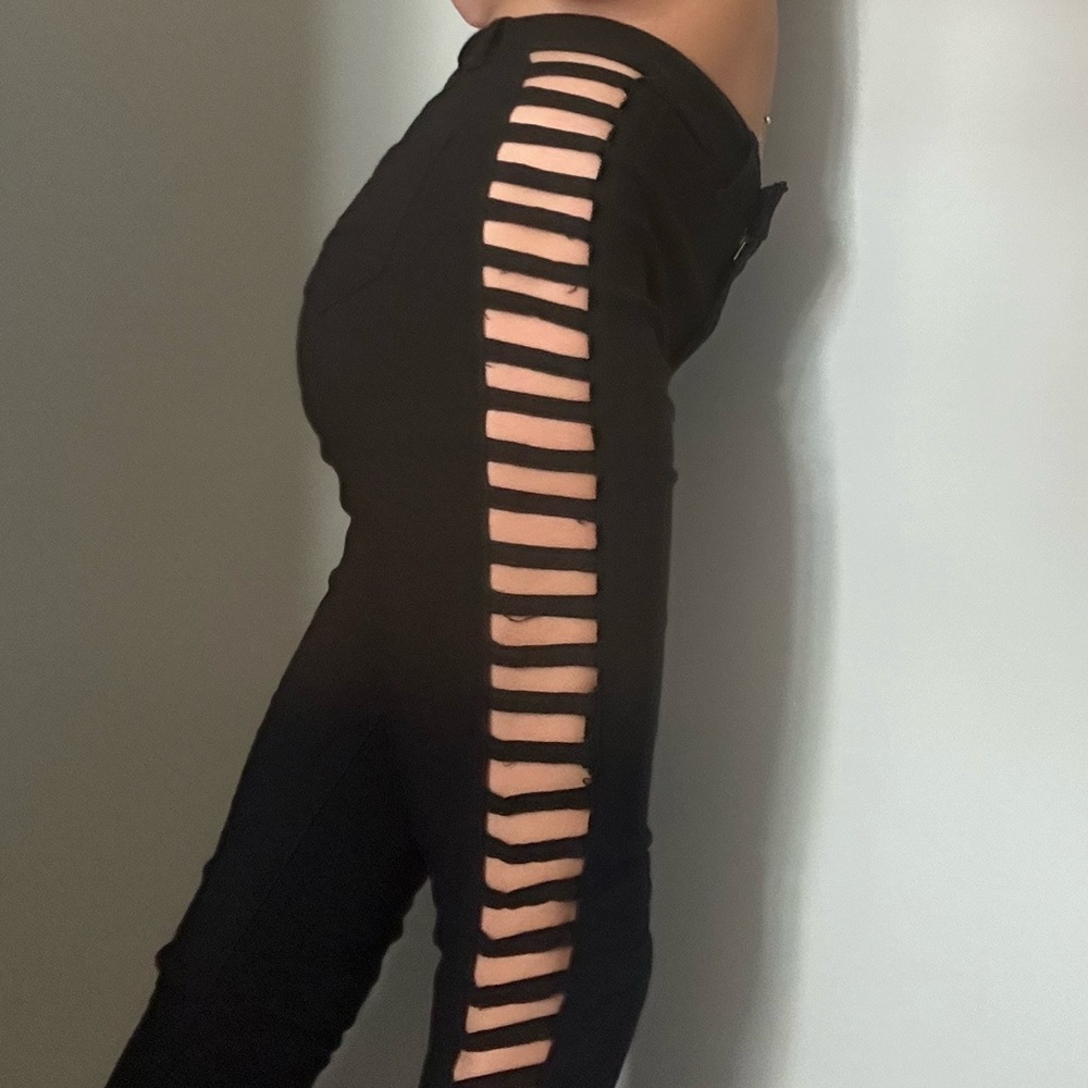 Black Pants With Slits View 2